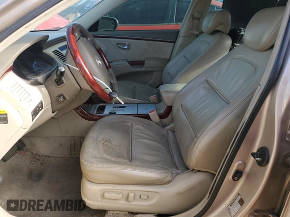 2008 Hyundai Azera Limited with VIN KMHFC46F98A251380, listed as a Copart auction lot 49347165 with 206,526 mi miles and Salvage Title. Bid and sale history available at DreamBid. Image 7.