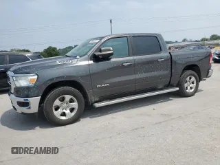 2019 Ram 1500 Big Horn with VIN 1C6SRFFT0KN765788, listed as a Copart auction lot 60662375 with 93,122 mi miles and Salvage title. Bid and sale history available at DreamBid. Image 1.