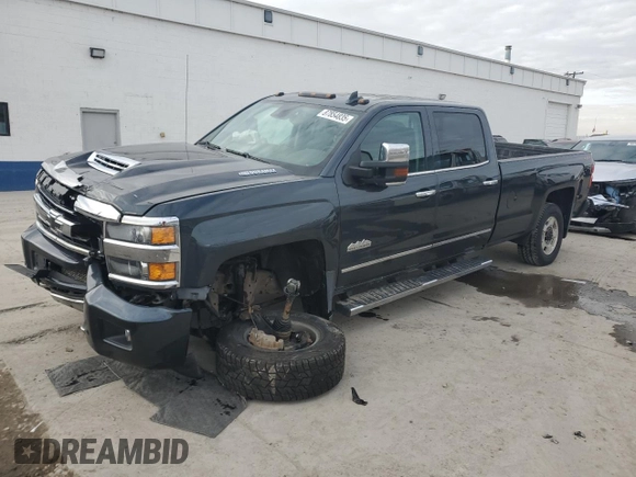 2018 Chevrolet Silverado 3500HD High Country with VIN 1GC4K1EY7JF108484, listed as a Copart auction lot 87854835 with 88,518 mi miles and Salvage title. Bid and sale history available at DreamBid. Image 1.