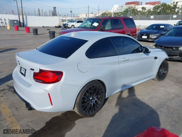2021 BMW M2 Competition with VIN WBS2U7C00M7G44575, listed as a IAAI auction lot 41602801 with 17,453 mi miles. Bid and sale history available at carsss.com. Image 4.