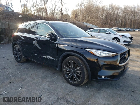 2021 Infiniti QX50 LUXE with VIN 3PCAJ5BB5MF100888, listed as a Copart auction lot 38772593 with 11,440 mi miles. Bid and sale history available at carsss.com. Image 4.