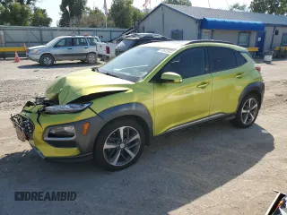 2019 Hyundai Kona Ultimate with VIN KM8K53A59KU381795, listed as a Copart auction lot 73815964 with 144,958 mi miles and Salvage Title. Bid and sale history available at DreamBid. Image 1.