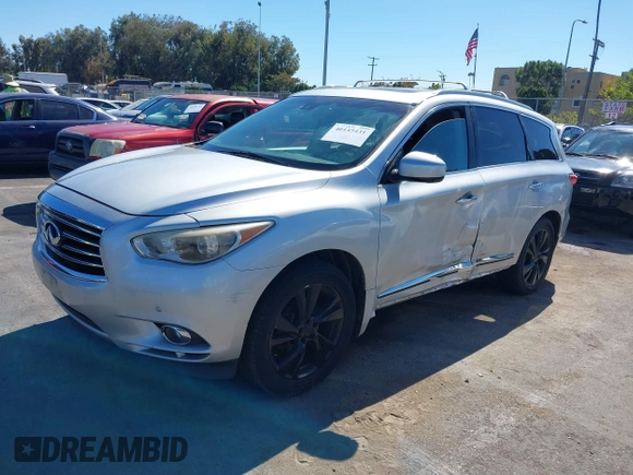 2013 Infiniti JX35 with VIN 5N1AL0MMXDC345352, listed as a IAAI auction lot 40145431 with 105,286 mi miles and . Bid and sale history available at DreamBid. Image 18.