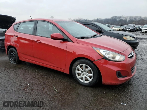 2013 Hyundai Accent GS with VIN KMHCT5AEXDU105425, listed as a Copart auction lot 46799235 with 145,913 mi miles and Salvage Title. Bid and sale history available at carsss.com. Image 4.