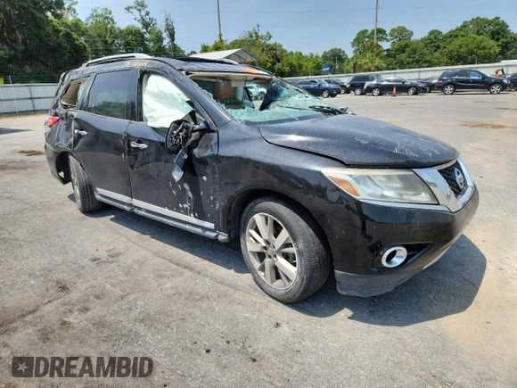 2014 Nissan Pathfinder Platinum with VIN 5N1AR2MN6EC626276, listed as a Copart auction lot 62007155 with Not provided miles and Salvage title. Bid and sale history available at DreamBid. Image 4.