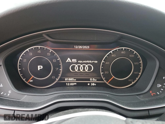 2018 Audi A5 Sportback Premium with VIN WAUDNCF53JA009002, listed as a Copart auction lot 81387833 with 81,885 mi miles. Bid and sale history available at carsss.com. Image 9.