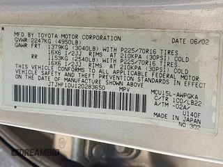 2002 Lexus RX 300 with VIN JTJHF10U120283650, listed as a IAAI auction lot 42231926 with 111,887 mi miles and . Bid and sale history available at DreamBid. Image 9.