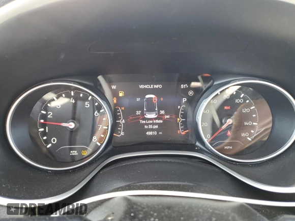 2018 Jeep Compass Altitude z VIN 3C4NJDBB9JT361305, wystawiony jako Copart lot #50126355 z przebiegiem 49 810 mil mil oraz Szkoda całkowita • Salvage title. Historia ofert i sprzedaży dostępna na DreamBid. Obrazek 9.