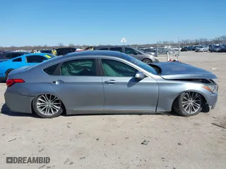 2015 Hyundai Genesis 3.8L with VIN KMHGN4JEXFU046126, listed as a IAAI auction lot 41773732 with 1 mi miles. Bid and sale history available at carsss.com. Image 12.