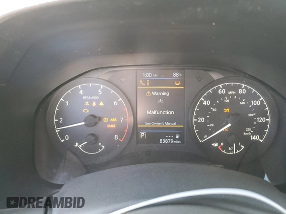 2021 Nissan Altima 2.5 S with VIN 1N4BL4BV7MN311777, listed as a Copart auction lot 44186055 with 83,879 mi miles and Salvage Title. Bid and sale history available at carsss.com. Image 9.