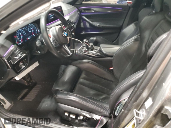 2019 BMW M5 with VIN WBSJF0C50KB447597, listed as a Copart auction lot 45179115 with 40,600 mi miles and Salvage Title. Bid and sale history available at carsss.com. Image 7.