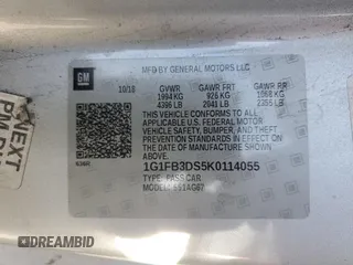 2019 Chevrolet Camaro 1LT with VIN 1G1FB3DS5K0114055, listed as a Copart auction lot 48690095 with 32,664 mi miles and Non Repairable. Bid and sale history available at carsss.com. Image 12.