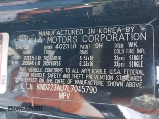 2020 Kia Soul LX z VIN KNDJ23AU7L7045790, wystawiony jako IAAI lot #42193476 z przebiegiem 48 150 mil mil oraz . Historia ofert i sprzedaży dostępna na DreamBid. Obrazek 9.
