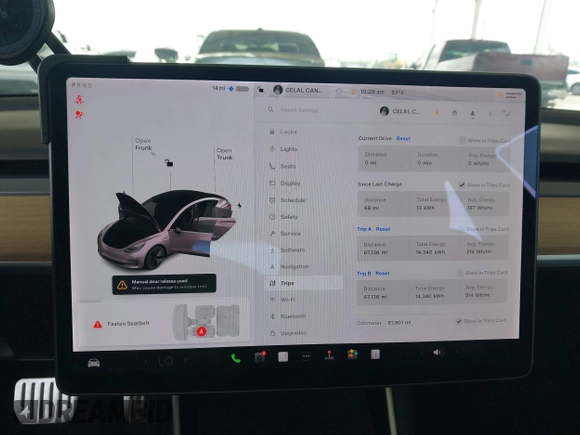 2020 Tesla Model 3 Standard Range Plus with VIN 5YJ3E1EA8LF743405, listed as a IAAI auction lot 41923592 with 81,901 mi miles. Bid and sale history available at carsss.com. Image 7.