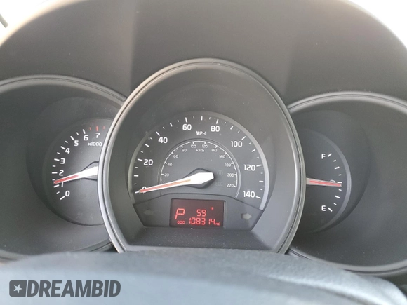 2012 Kia Rio LX with VIN KNADM5A37C6092993, listed as a Copart auction lot 48458034 with 108,314 mi miles and Salvage Title. Bid and sale history available at DreamBid. Image 9.