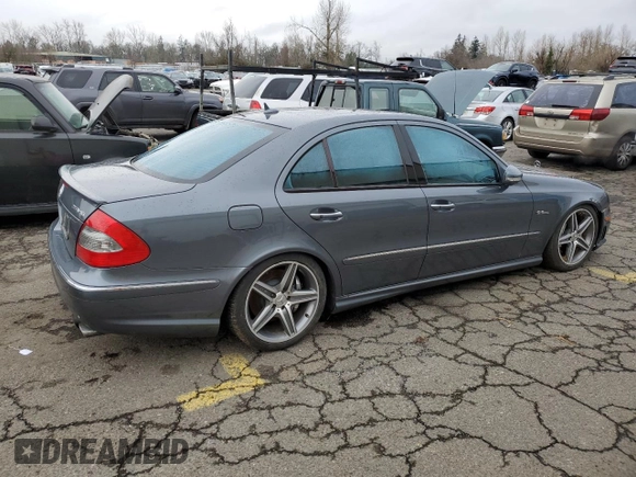2007 Mercedes-Benz E 63 AMG with VIN WDBUF77X27B012109, listed as a Copart auction lot 86757394 with 60,309 mi miles and Salvage Title. Bid and sale history available at carsss.com. Image 3.