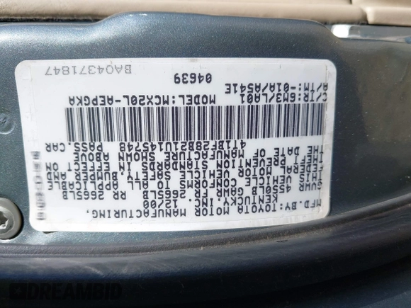 2001 Toyota Avalon XL z VIN 4T1BF28B21U145748, wystawiony jako IAAI lot #42251004 z przebiegiem 182 959 mil mil oraz . Historia ofert i sprzedaży dostępna na DreamBid. Obrazek 9.