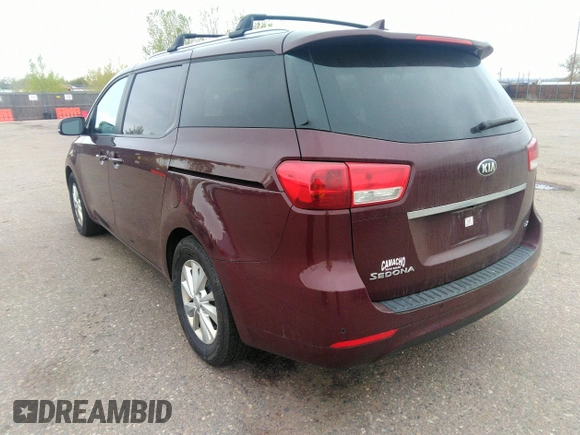 2016 Kia Sedona LX with VIN KNDMB5C18G6161281, listed as a IAAI auction lot 42134710 with 175,777 mi miles. Bid and sale history available at carsss.com. Image 3.