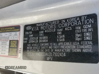 2020 Kia Soul LX with VIN KNDJ23AU2L7102414, listed as a Copart auction lot 48180095 with 98,371 mi miles and Salvage Title. Bid and sale history available at carsss.com. Image 14.