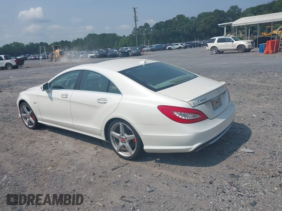 2012 Mercedes-Benz CLS 550 with VIN WDDLJ9BB6CA053206, listed as a IAAI auction lot 42368101 with 110,514 mi miles and . Bid and sale history available at DreamBid. Image 3.