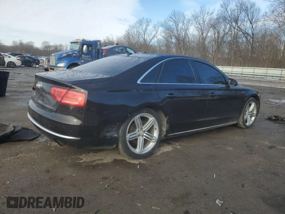 2013 Audi A8 3.0L with VIN WAUAGAFDXDN000657, listed as a Copart auction lot 42992755 with 154,426 mi miles and Salvage title. Bid and sale history available at DreamBid. Image 3.