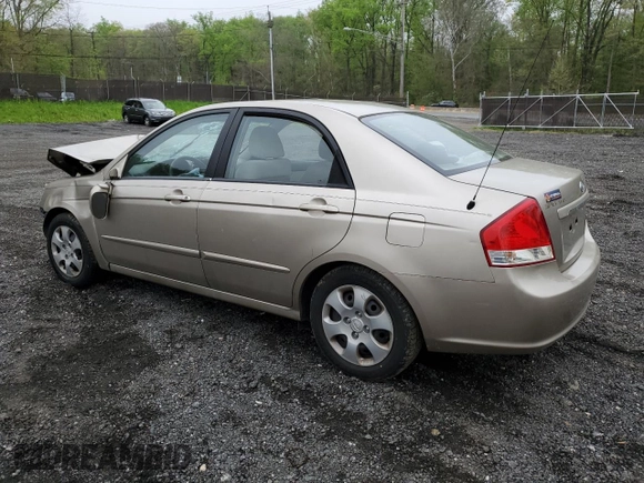 2007 Kia Spectra EX with VIN KNAFE121975420017, listed as a Copart auction lot 51553304 with 96,897 mi miles and Non Repairable. Bid and sale history available at DreamBid. Image 2.