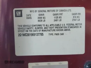 2006 Chevrolet Impala LT 3.9L with VIN 2G1WC581969137795, listed as a Copart auction lot 53663575 with 228,164 mi miles and Salvage Title. Bid and sale history available at DreamBid. Image 12.