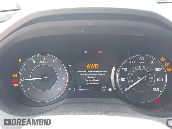 2021 Acura RDX Technology with VIN 5J8TC2H53ML047254, listed as a IAAI auction lot 42257382 with 43,469 mi miles and . Bid and sale history available at DreamBid. Image 7.