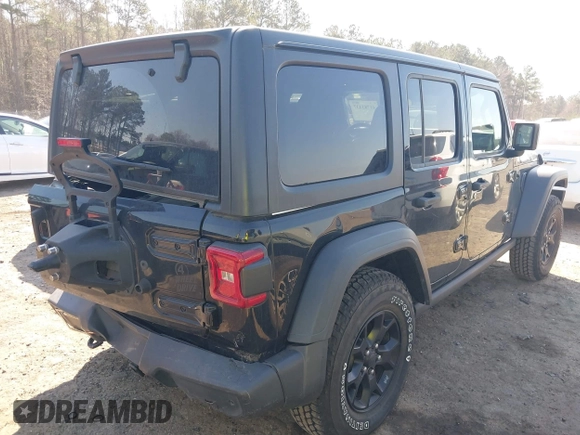 2020 Jeep Wrangler Unlimited Black and Tan with VIN 1C4HJXDGXLW219078, listed as a IAAI auction lot 41783437 with 59,137 mi miles and . Bid and sale history available at DreamBid. Image 4.