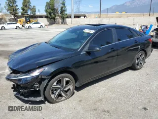 2023 Hyundai Elantra Limited z VIN KMHLN4AJ4PU059905, wystawiony jako Copart lot #56791945 z przebiegiem 22 575 mil mil oraz Szkoda całkowita • Salvage title. Historia ofert i sprzedaży dostępna na DreamBid. Obrazek 1.