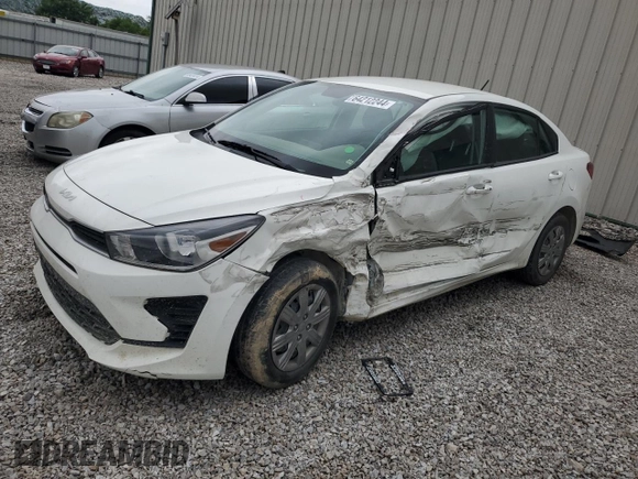 2022 Kia Rio LX with VIN 3KPA24AD7NE486506, listed as a Copart auction lot 64212244 with 52,852 mi miles and Salvage Title. Bid and sale history available at carsss.com. Image 1.