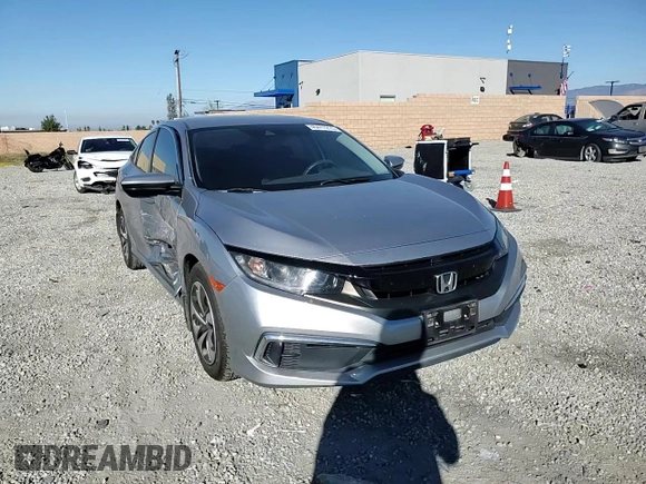 2020 Honda Civic LX with VIN 19XFC2F6XLE205068, listed as a Copart auction lot 46477215 with 58,296 mi miles and Salvage Title. Bid and sale history available at DreamBid. Image 10.