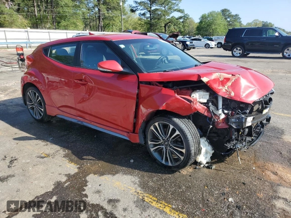 2016 Hyundai Veloster Turbo with VIN KMHTC6AE7GU262145, listed as a Copart auction lot 51283105 with Not provided miles and Salvage title. Bid and sale history available at DreamBid. Image 4.