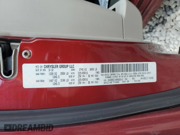 2010 Chrysler Town & Country Touring with VIN 2A4RR5D1XAR428141, listed as a Copart auction lot 53032555 with 161,817 mi miles and Salvage Title. Bid and sale history available at carsss.com. Image 15.