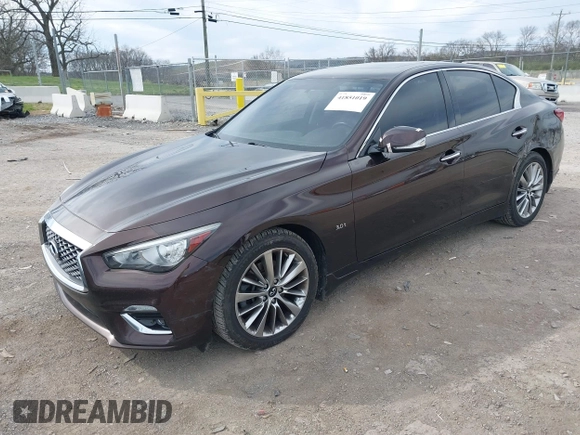 2018 Infiniti Q50 3.0t Luxe with VIN JN1EV7AR2JM445138, listed as a IAAI auction lot 41851019 with 75,018 mi miles. Bid and sale history available at carsss.com. Image 17.