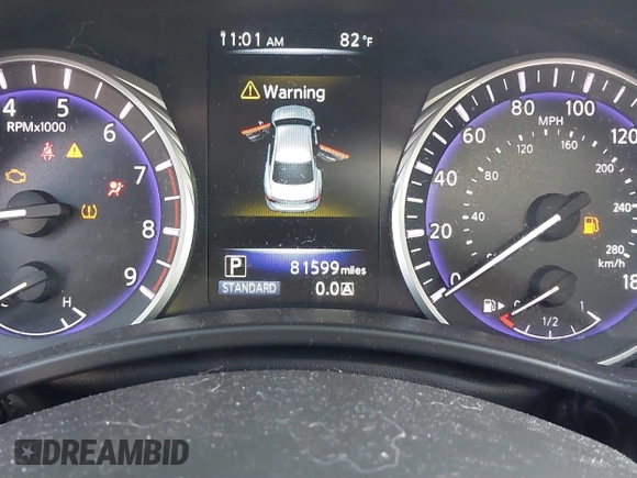 2017 Infiniti Q50 Signature Edition with VIN JN1EV7AP1HM738909, listed as a IAAI auction lot 40269786 with 81,599 mi miles and . Bid and sale history available at DreamBid. Image 7.