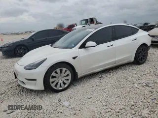 2021 Tesla Model 3 Long Range with VIN 5YJ3E1EB8MF079732, listed as a Copart auction lot 54683445 with 98,504 mi miles and Salvage Title. Bid and sale history available at DreamBid. Image 1.