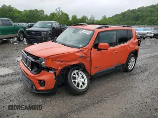 2019 Jeep Renegade Latitude z VIN ZACNJABB9KPK72063, wystawiony jako Copart lot #58234535 z przebiegiem 100 142 mil mil oraz Szkoda całkowita • Salvage title. Historia ofert i sprzedaży dostępna na DreamBid. Obrazek 1.