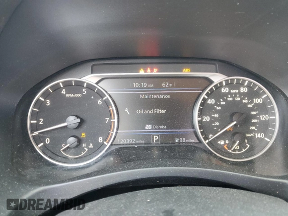 2020 Nissan Altima S with VIN 1N4BL4BV6LC227864, listed as a Copart auction lot 52260615 with 120,392 mi miles and Salvage Title. Bid and sale history available at carsss.com. Image 9.