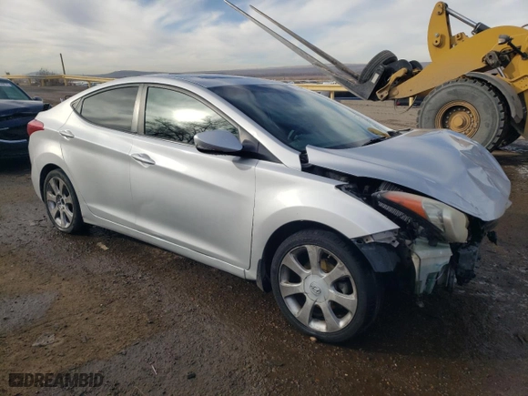 2013 Hyundai Elantra GLS PZEV with VIN KMHDH4AE6DU546484, listed as a Copart auction lot 86508924 with 135,475 mi miles and Salvage Title. Bid and sale history available at carsss.com. Image 4.