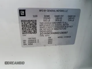 2021 Cadillac XT5 FWD Premium Luxury z VIN 1GYKNCR48MZ136597, wystawiony jako Copart lot #79694104 z przebiegiem 52 504 mil mil oraz Szkoda całkowita • Salvage title. Historia ofert i sprzedaży dostępna na DreamBid. Obrazek 15.