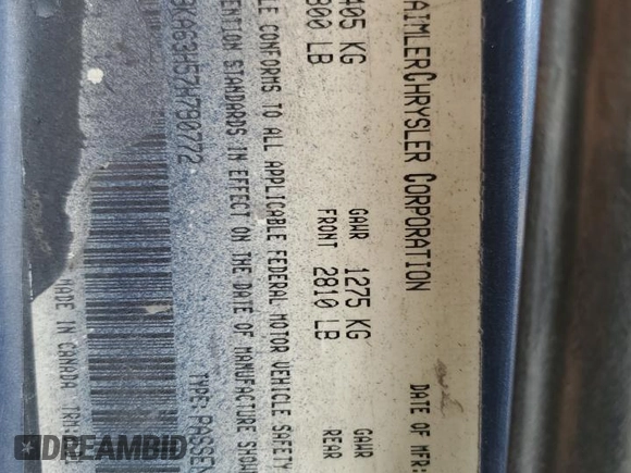 2007 Chrysler 300 C z VIN 2C3KA63H57H790772, wystawiony jako Copart lot #50150225 z przebiegiem 187 800 mil mil oraz Szkoda całkowita • Salvage title. Historia ofert i sprzedaży dostępna na DreamBid. Obrazek 12.