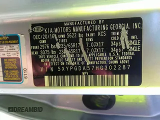 2017 Kia Sorento LX with VIN 5XYPGDA57HG302287, listed as a IAAI auction lot 40115161 with 152,588 mi miles and . Bid and sale history available at carsss.com. Image 9.