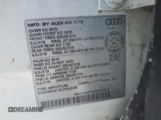 2019 Audi Q7 Premium Plus with VIN WA1LAAF7XKD013347, listed as a Copart auction lot 44849605 with 70,173 mi miles and Clean title. Bid and sale history available at DreamBid. Image 13.