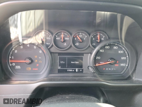 2019 Chevrolet Silverado 1500 Work Truck with VIN 3GCNWAEF1KG293378, listed as a Copart auction lot 64559693 with 57,066 mi miles and Salvage Title. Bid and sale history available at DreamBid. Image 9.