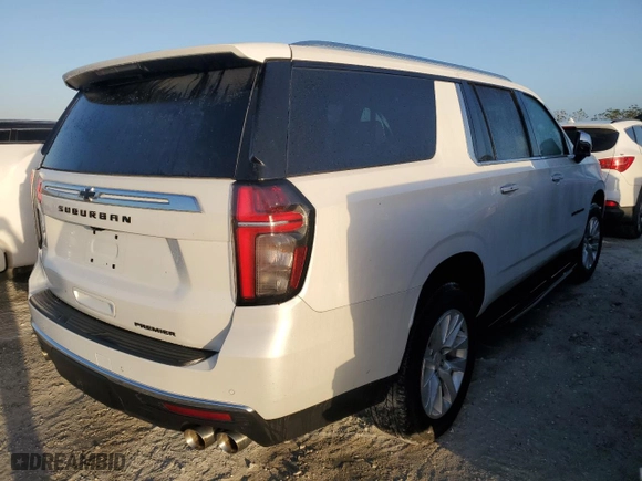 2023 Chevrolet Suburban Premier with VIN 1GNSCFKD3PR456185, listed as a Copart auction lot 76923104 with 0 mi miles and Salvage Title. Bid and sale history available at carsss.com. Image 3.