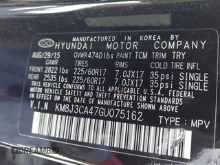 2016 Hyundai Tucson SE z VIN KM8J3CA47GU075162, wystawiony jako IAAI lot #42231685 z przebiegiem 177 038 mil mil oraz . Historia ofert i sprzedaży dostępna na DreamBid. Obrazek 9.
