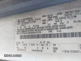 2016 Ford Transit с VIN 1FTYR2CV9GKB17375, выставлен на аукционе IAAI как лот 41748913 с пробегом 152 941 миль миль и . История ставок и продаж доступна на DreamBid. Изображение 9.