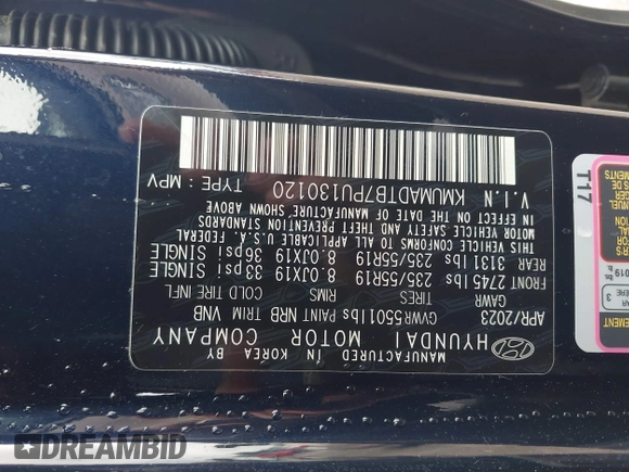 2023 Genesis GV70 2.5T with VIN KMUMADTB7PU130120, listed as a IAAI auction lot 42460466 with 25,802 mi miles and . Bid and sale history available at DreamBid. Image 9.