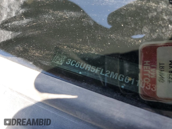 2021 Ram 2500 Laramie с VIN 3C6UR5FL2MG611033, выставлен на аукционе Copart как лот 59320895 с пробегом 182 776 миль миль и Списание • Salvage title. История ставок и продаж доступна на DreamBid. Изображение 12.